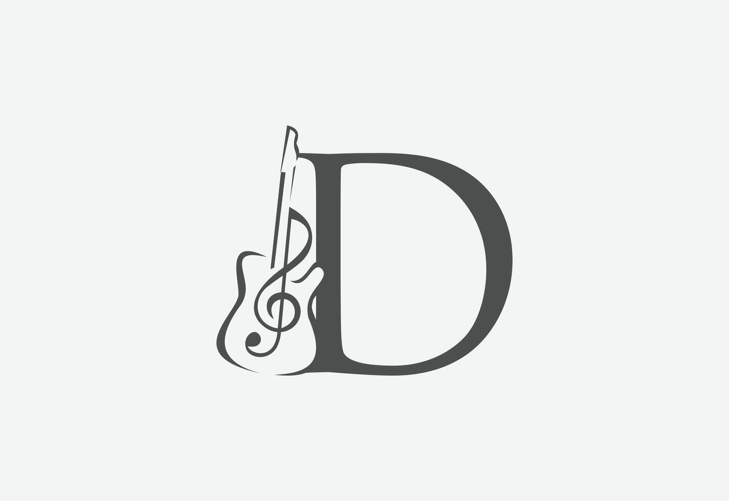 Music icon with latter D logo design creative concept vector