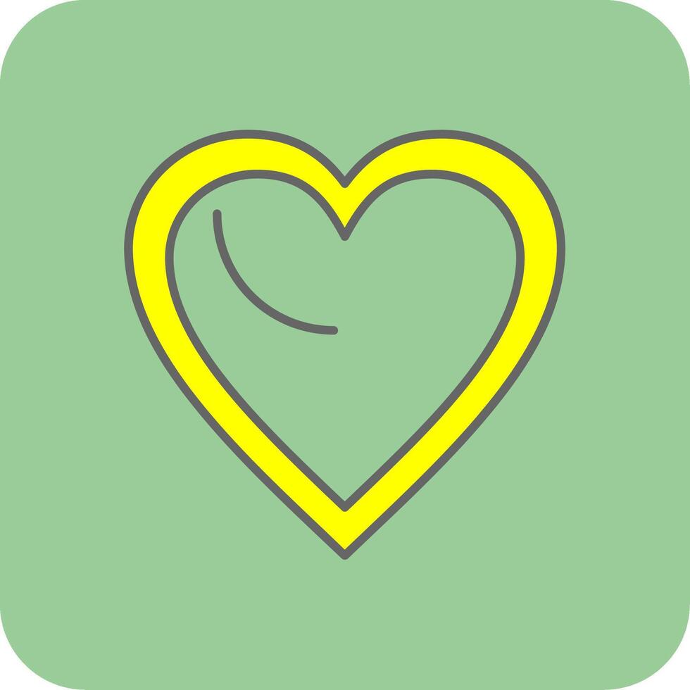 Heart Filled Yellow Icon vector
