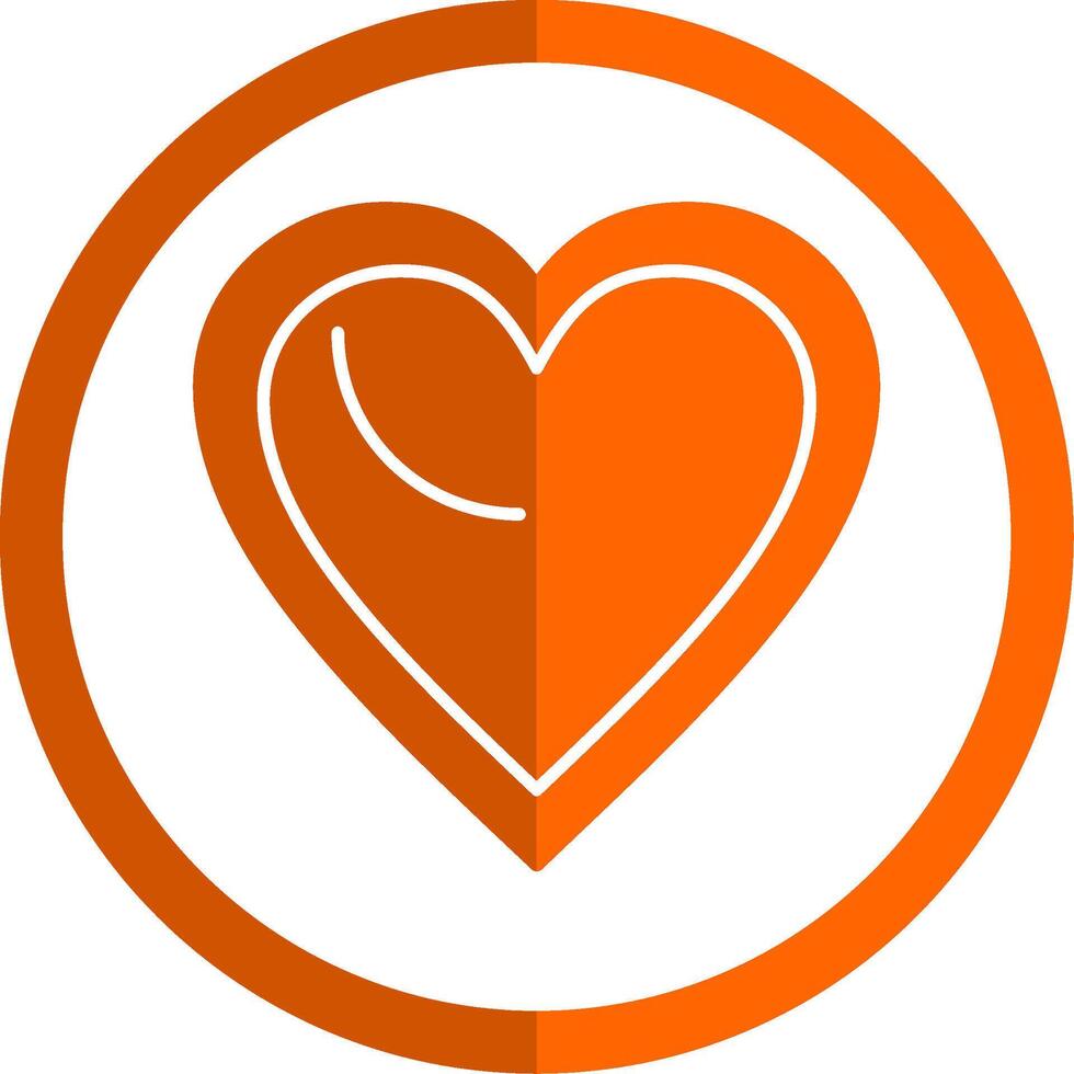 Heart Glyph Orange Circle Icon vector