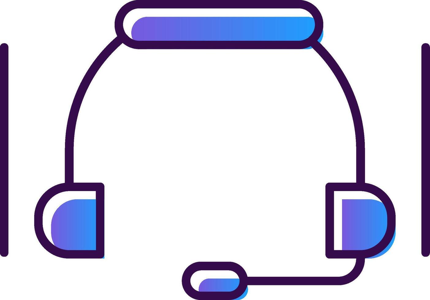 Headset Gradient Filled Icon vector