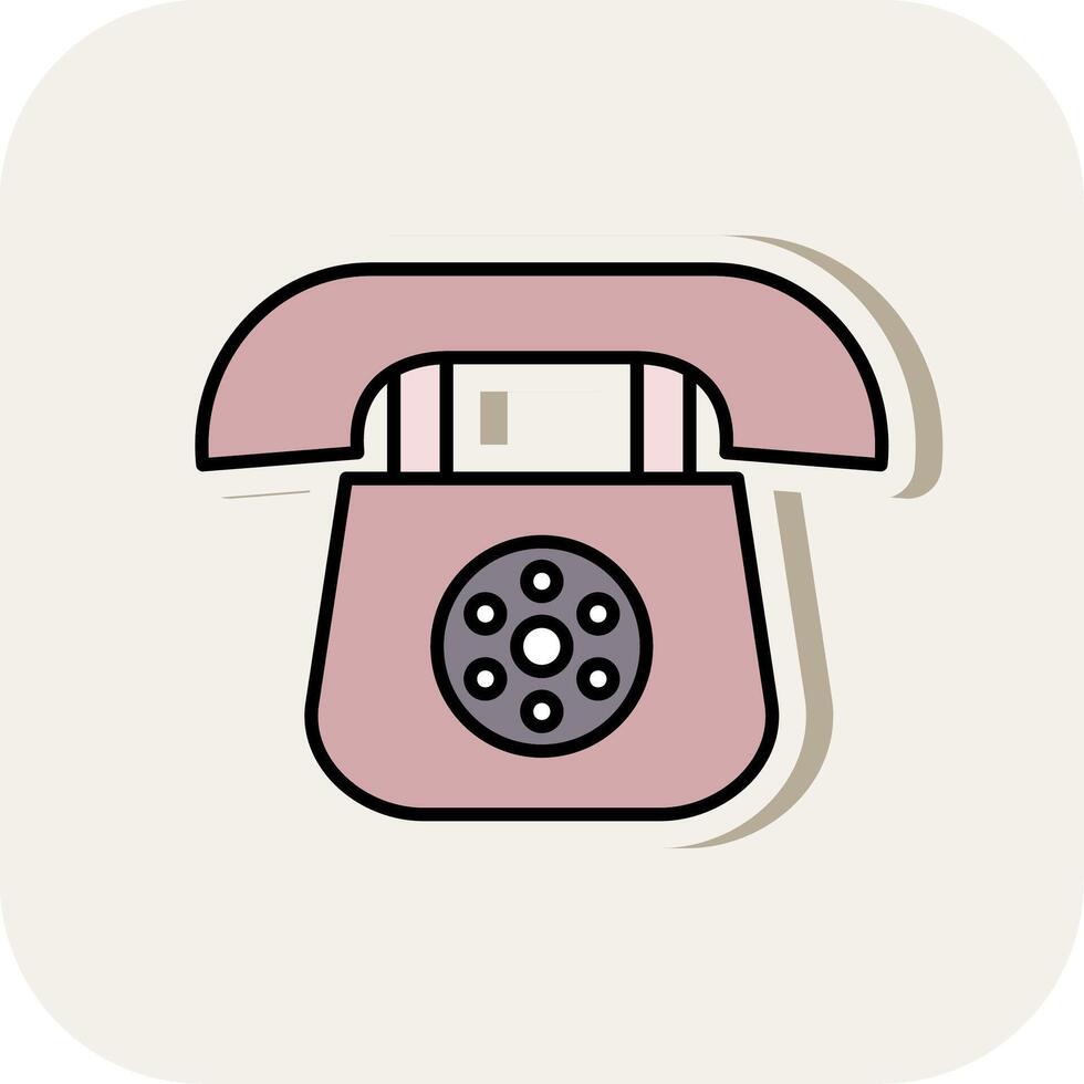 telephone Line Filled White Shadow Icon vector