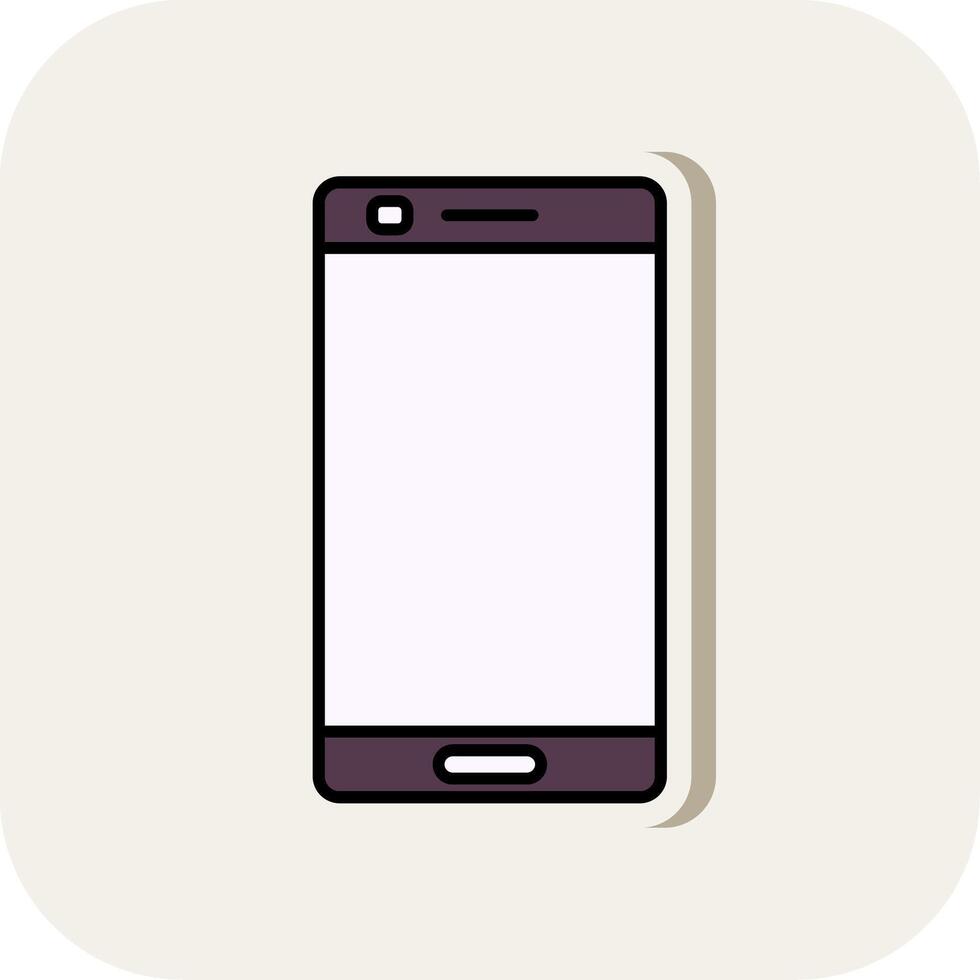 Mobile phone Line Filled White Shadow Icon vector