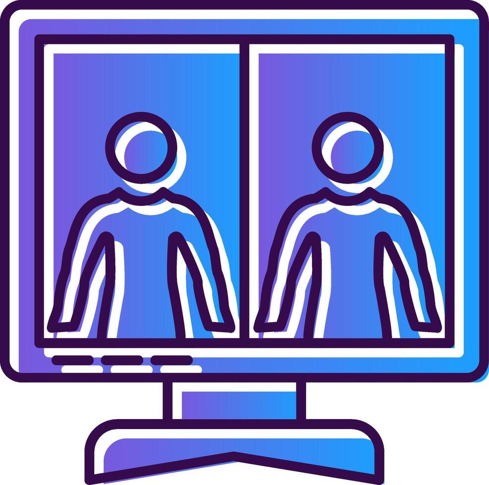 Online Meeting Gradient Filled Icon vector
