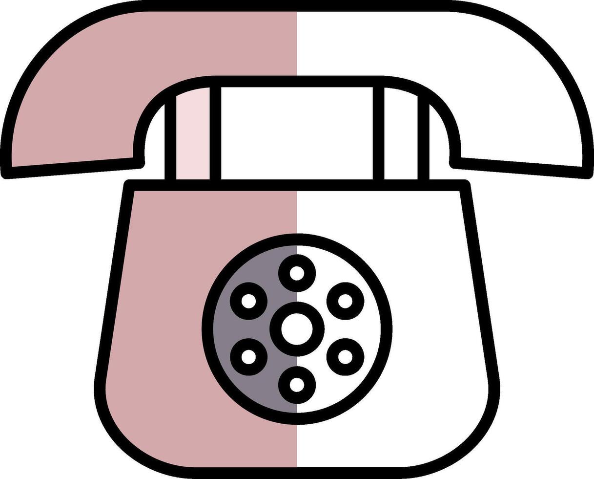 telephone Filled Half Cut Icon vector