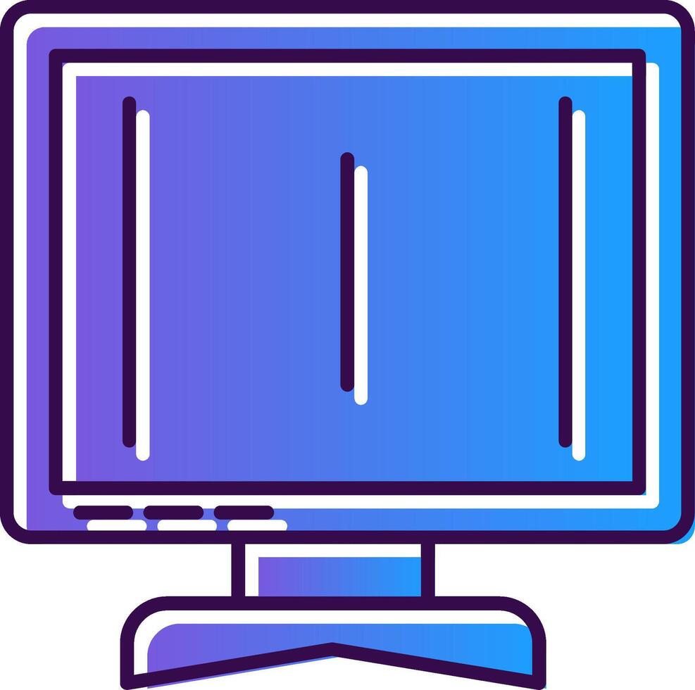 Monitor Gradient Filled Icon vector