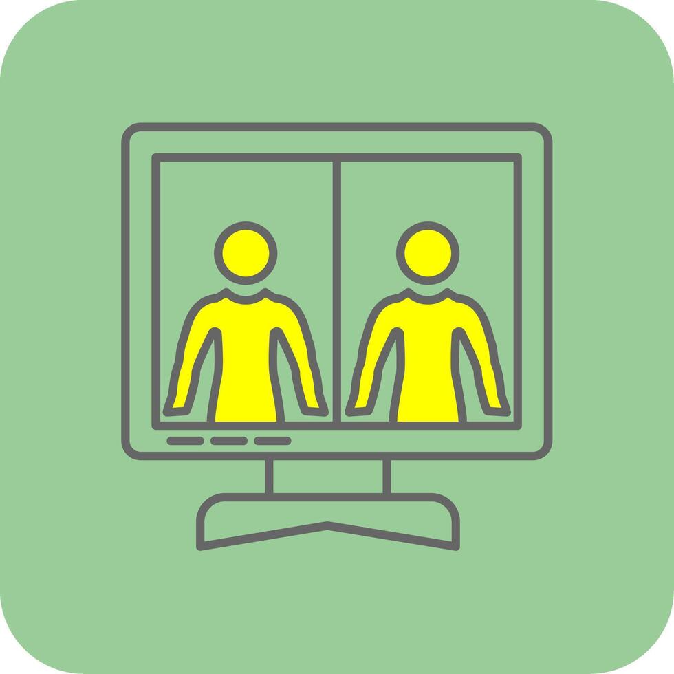 Online Meeting Filled Yellow Icon vector