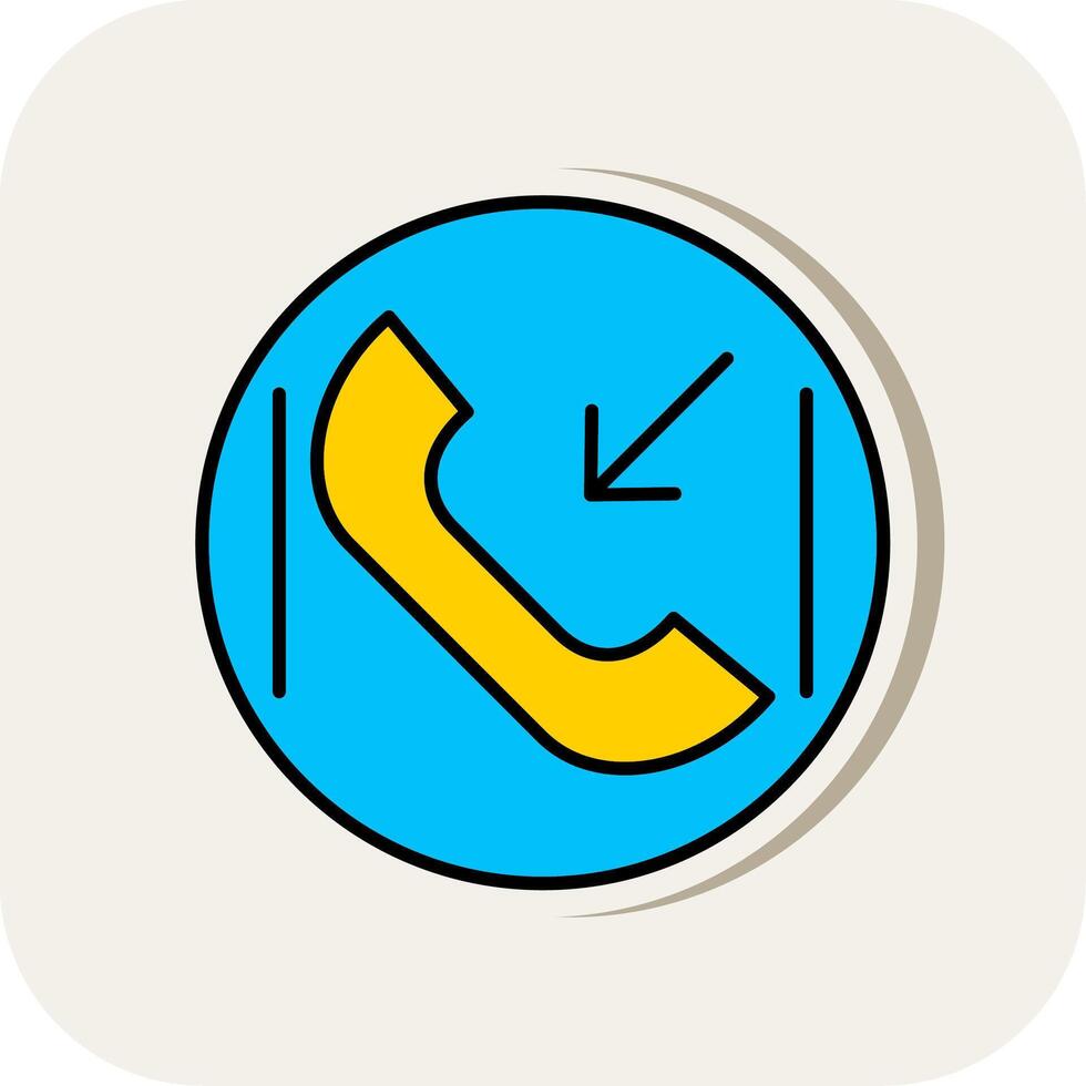 Incoming Call Line Filled White Shadow Icon vector