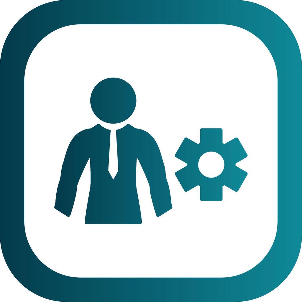 Businessman Glyph Gradient Round Corner Icon vector
