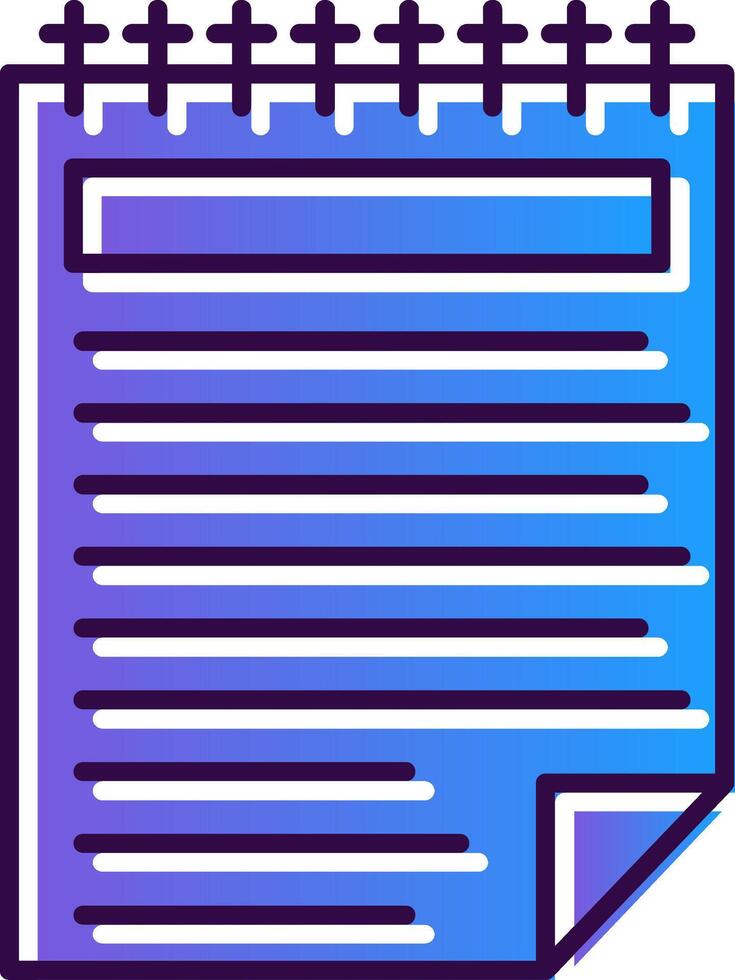 Note Gradient Filled Icon vector
