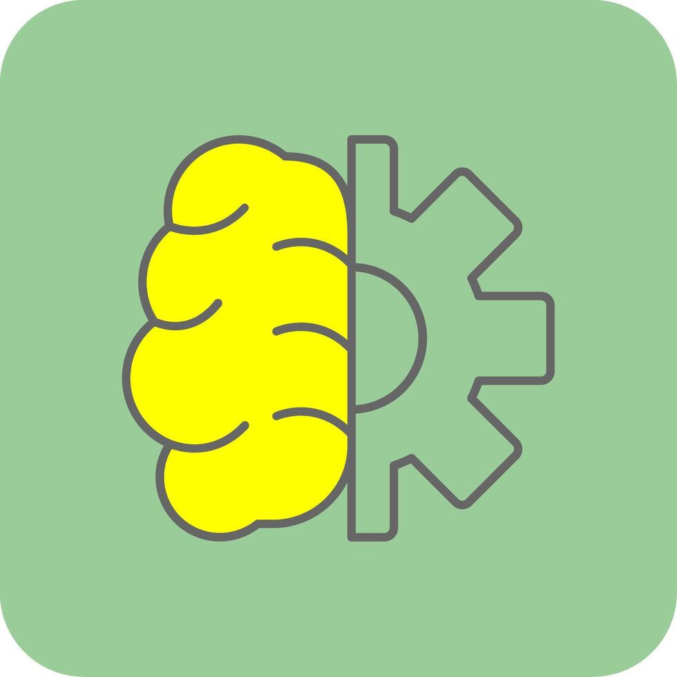 Creative Brain Filled Yellow Icon vector