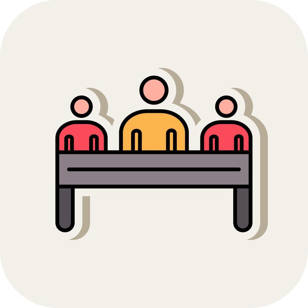 Business People Line Filled White Shadow Icon vector