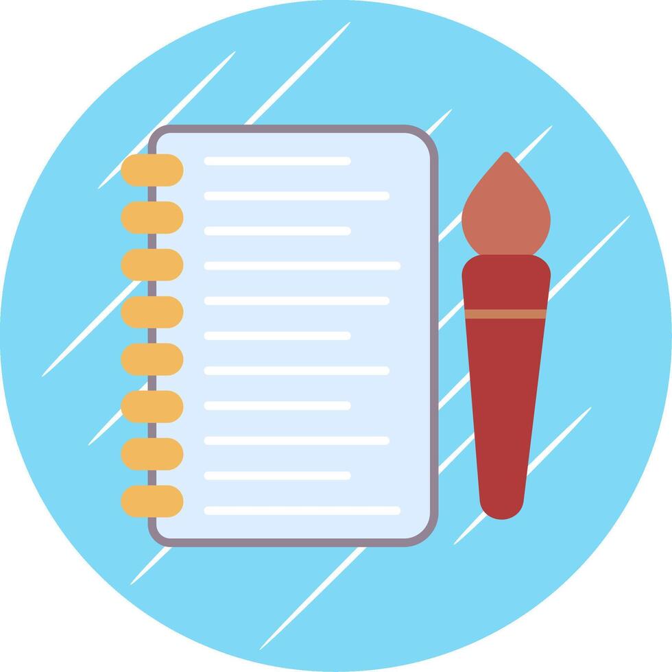 Sketchbook Flat Blue Circle Icon vector