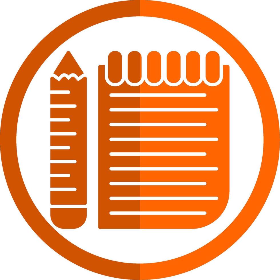 Note Glyph Orange Circle Icon vector