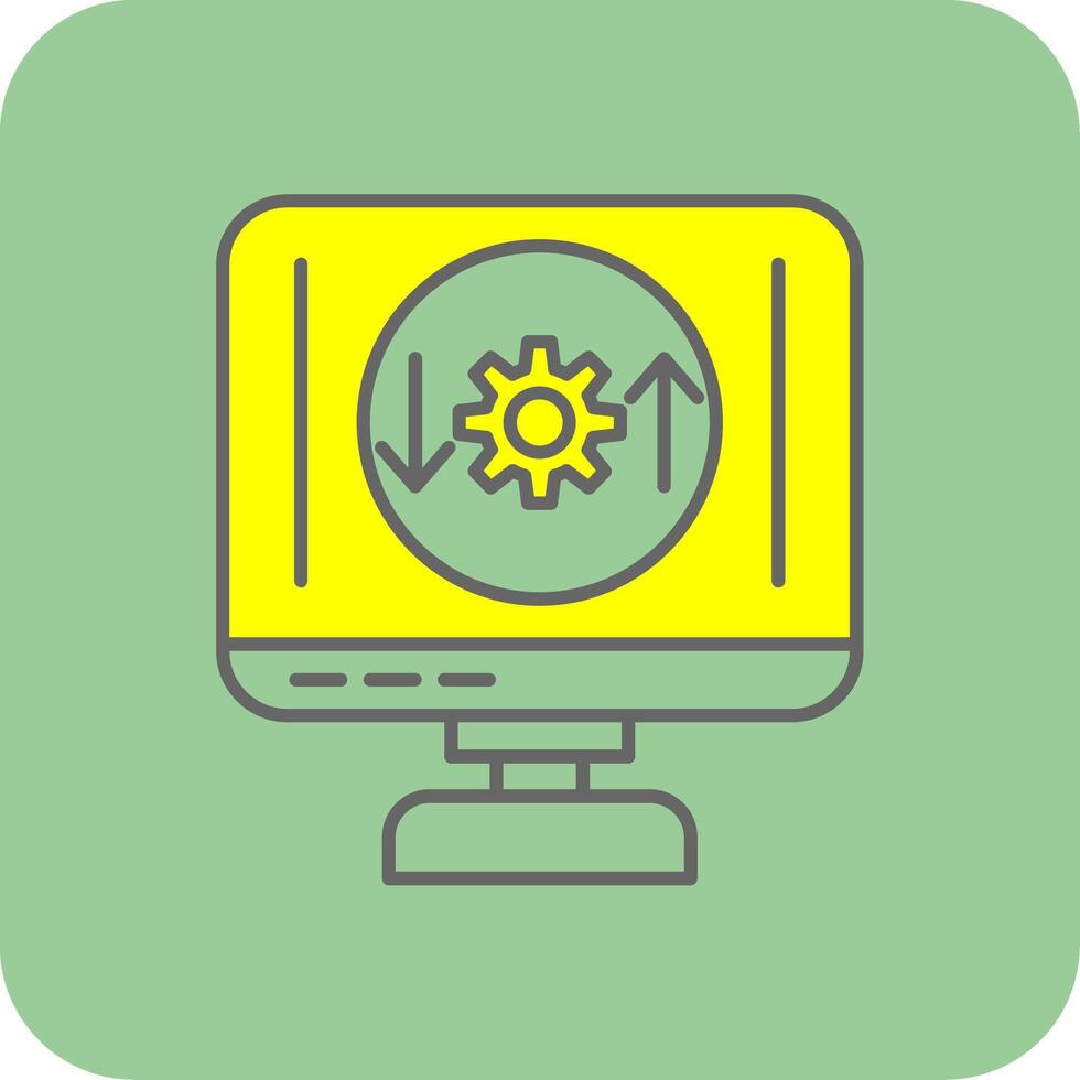 Process Filled Yellow Icon vector