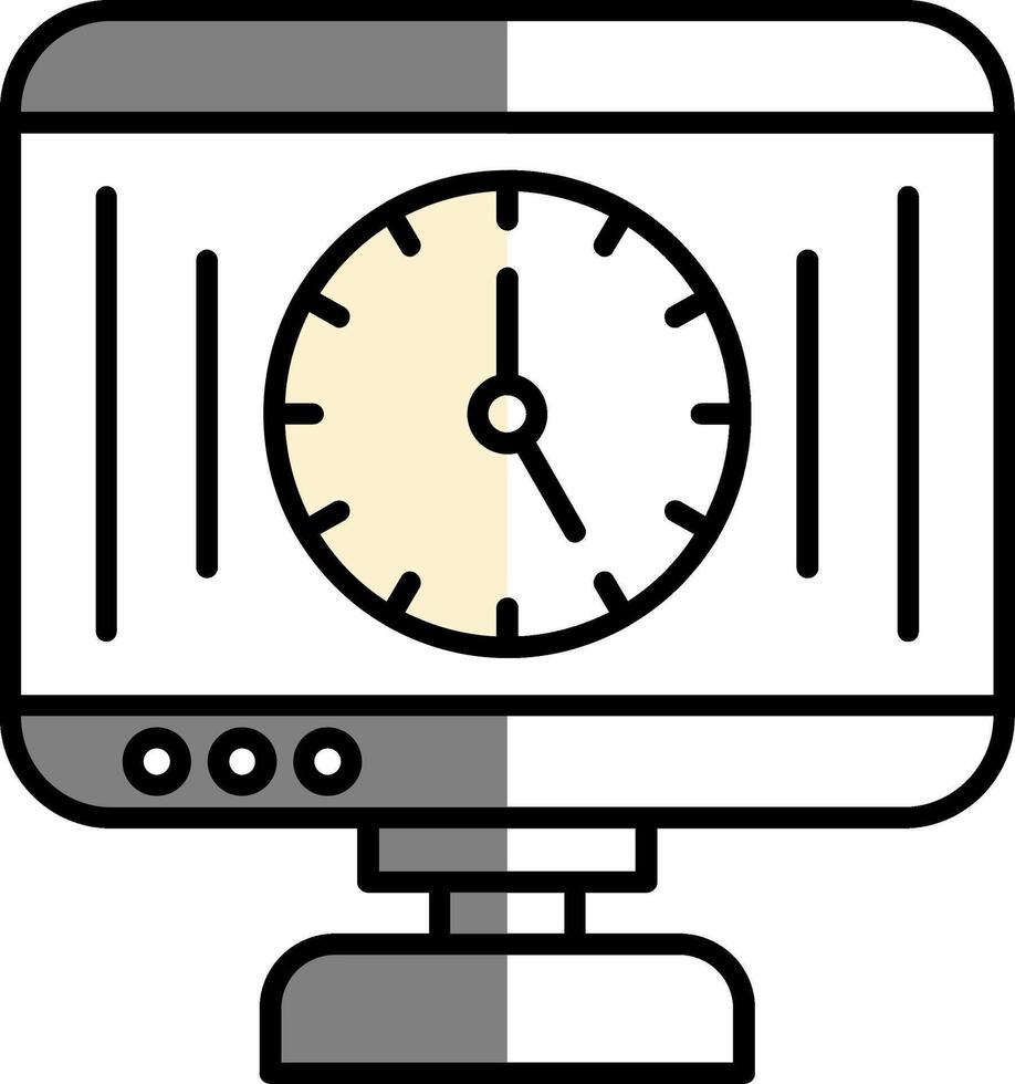 Time Management Filled Half Cut Icon vector