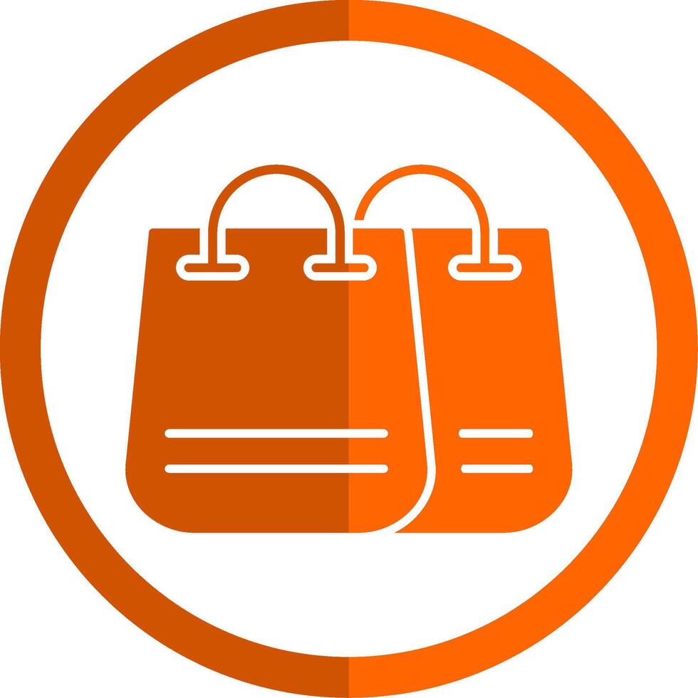 Shopping Bag Glyph Orange Circle Icon vector