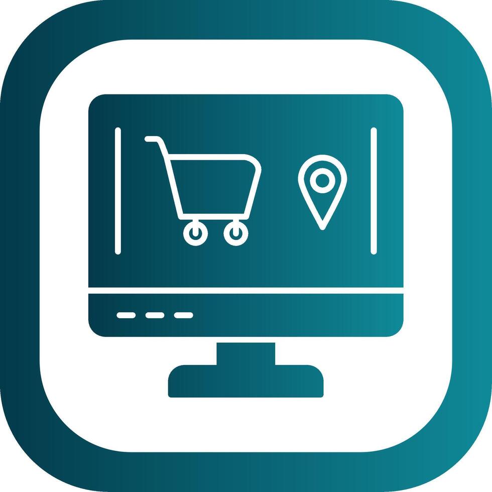 Online Order Glyph Gradient Round Corner Icon vector