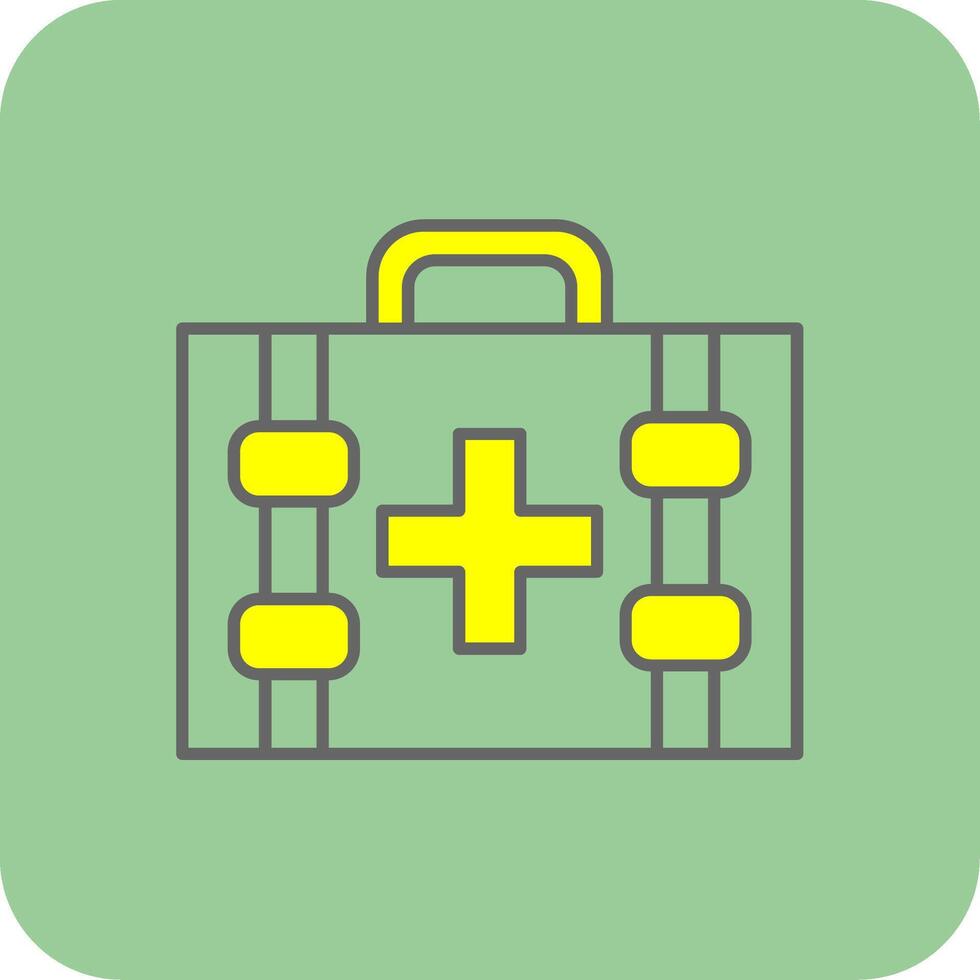 First Aid Kit Filled Yellow Icon vector