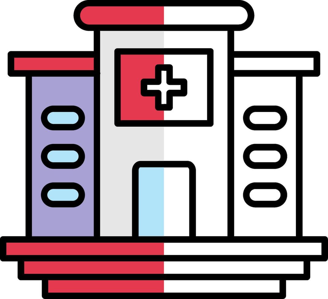 Hospital Filled Half Cut Icon vector