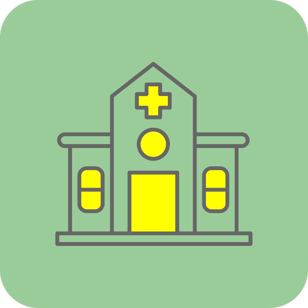 Hospital Filled Yellow Icon vector