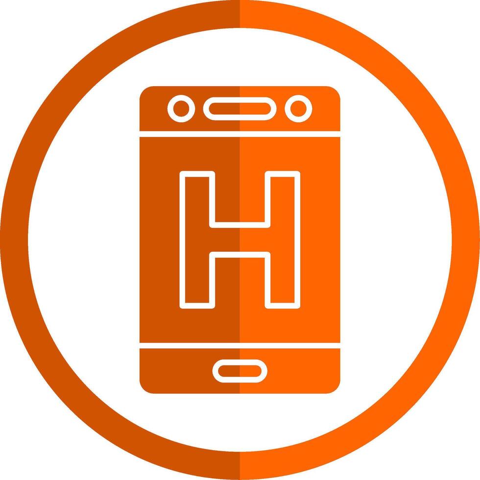 Hospital Glyph Orange Circle Icon vector