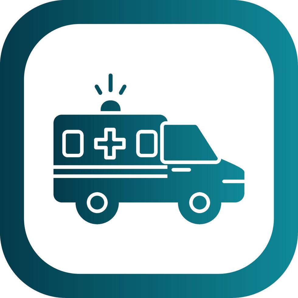 Ambulance Glyph Gradient Round Corner Icon vector
