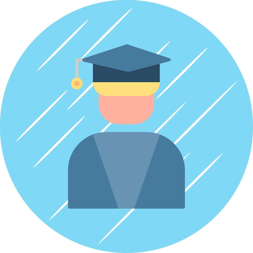 graduado plano azul circulo icono vector