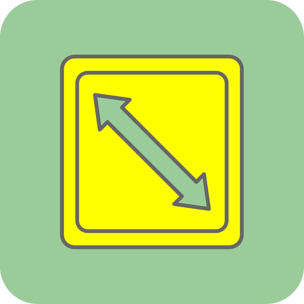 Right Down Filled Yellow Icon vector