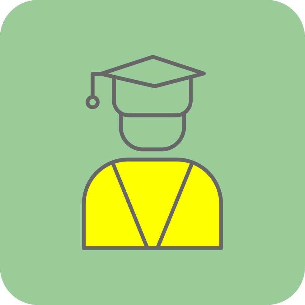 Graduate Filled Yellow Icon vector