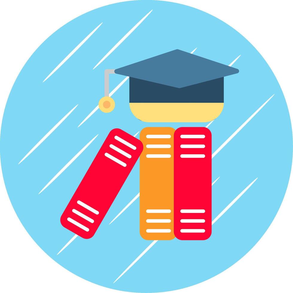 Graduation Hat Flat Blue Circle Icon vector