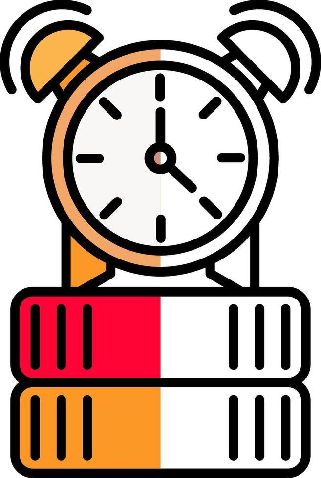 Alarm Filled Half Cut Icon vector