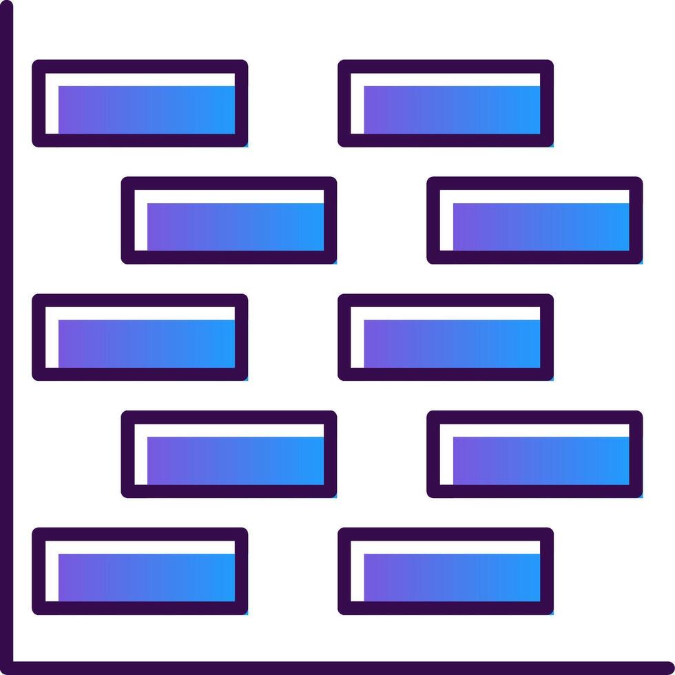 Gantt Chart Gradient Filled Icon vector