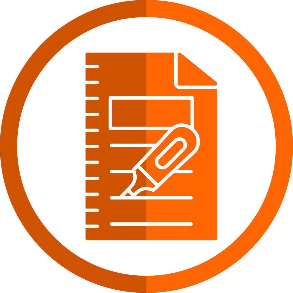 Highlighter Glyph Orange Circle Icon vector