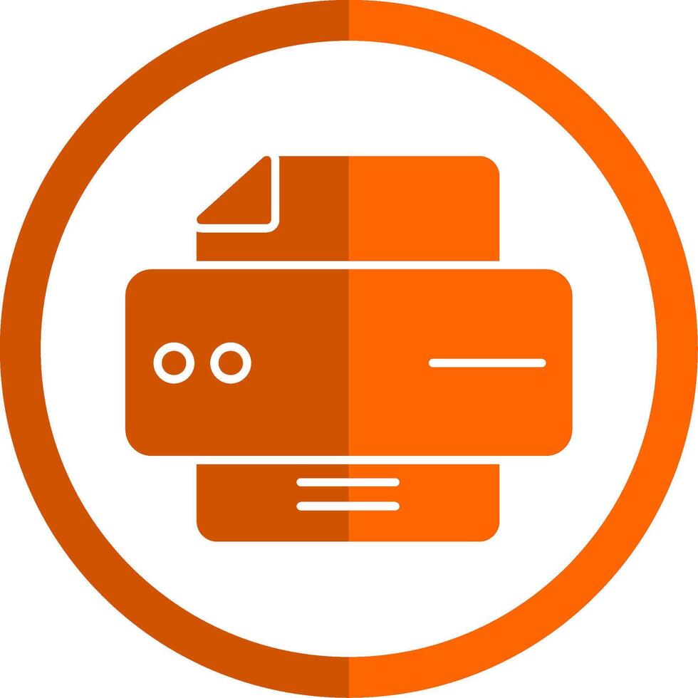 Printer Glyph Orange Circle Icon vector