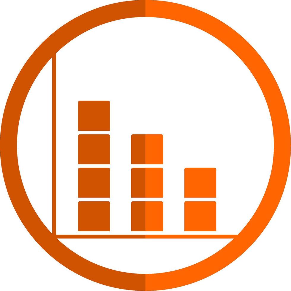 Bar Graph Glyph Orange Circle Icon vector