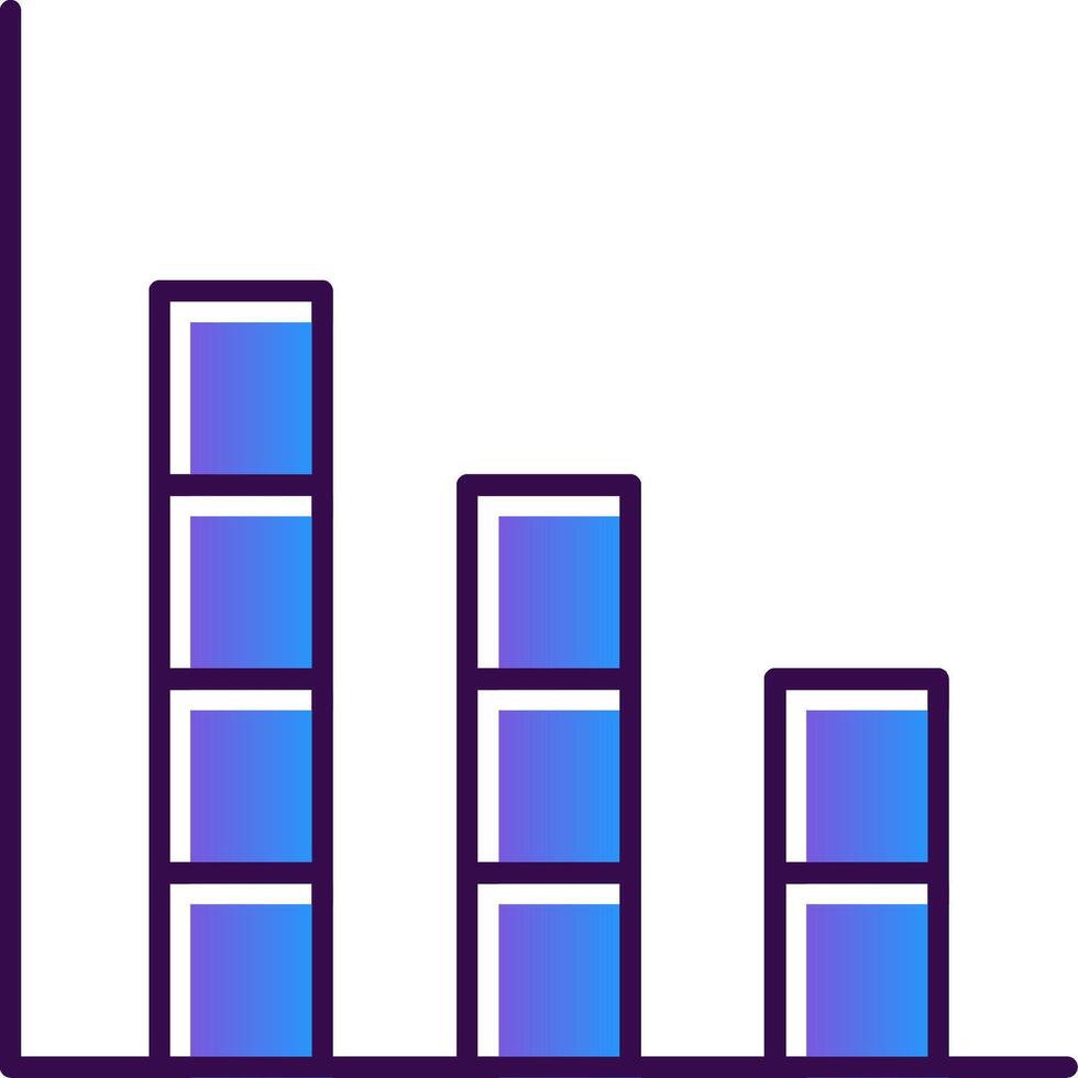 Bar Graph Gradient Filled Icon vector