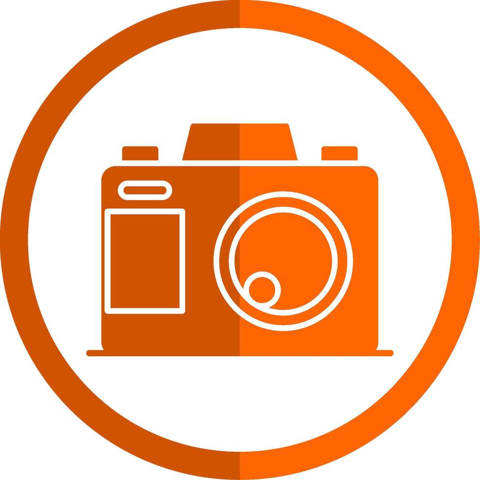 foto cámara glifo naranja circulo icono vector