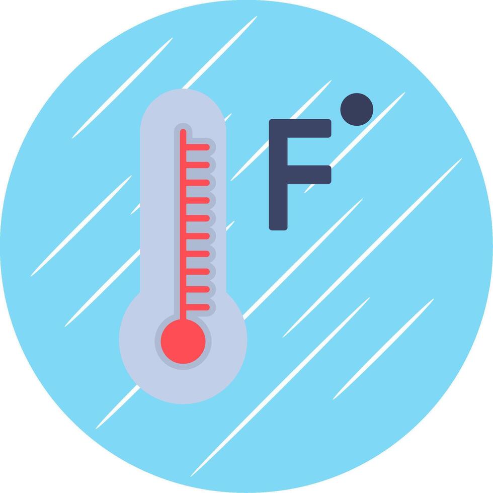 Fahrenheit Degrees Flat Blue Circle Icon vector