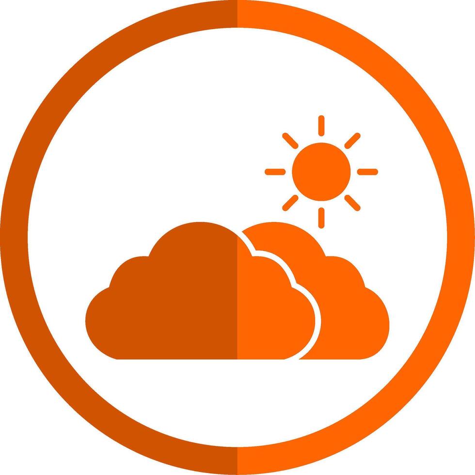 Day Glyph Orange Circle Icon vector