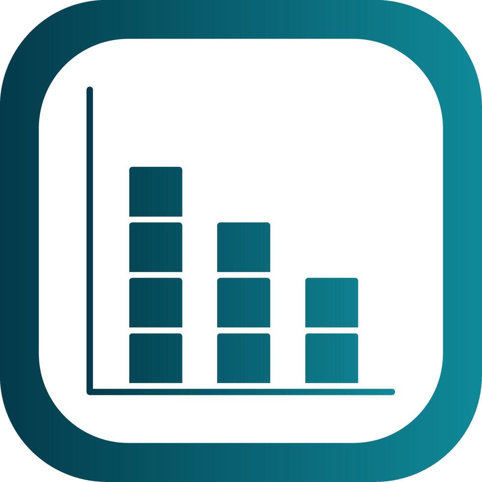 Bar Graph Glyph Gradient Round Corner Icon vector