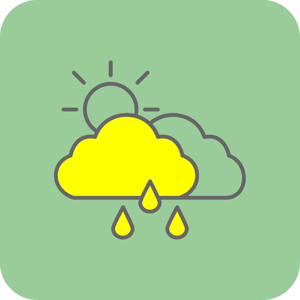 Cloudy Filled Yellow Icon vector