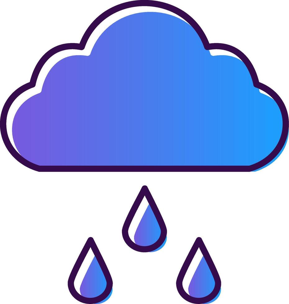 Rainy Gradient Filled Icon vector