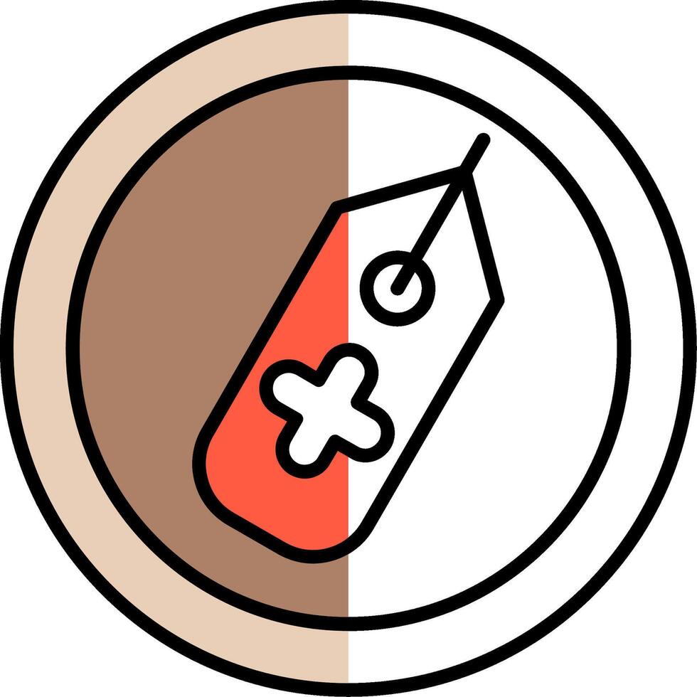 Tag Filled Half Cut Icon vector