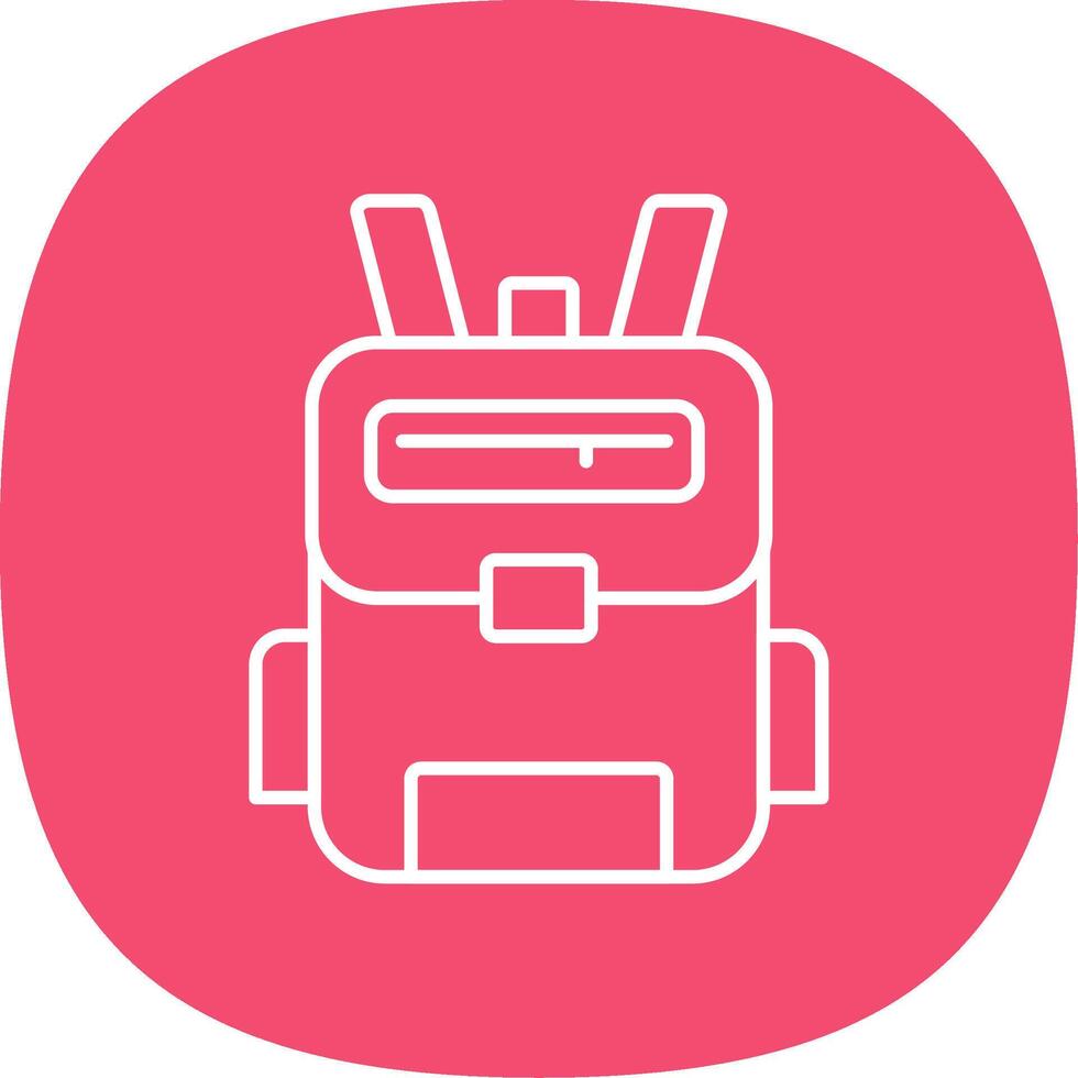 Backpack Line Curve Icon vector