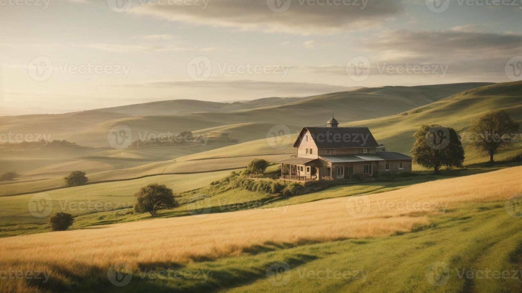 Rural landscape in autumn photo