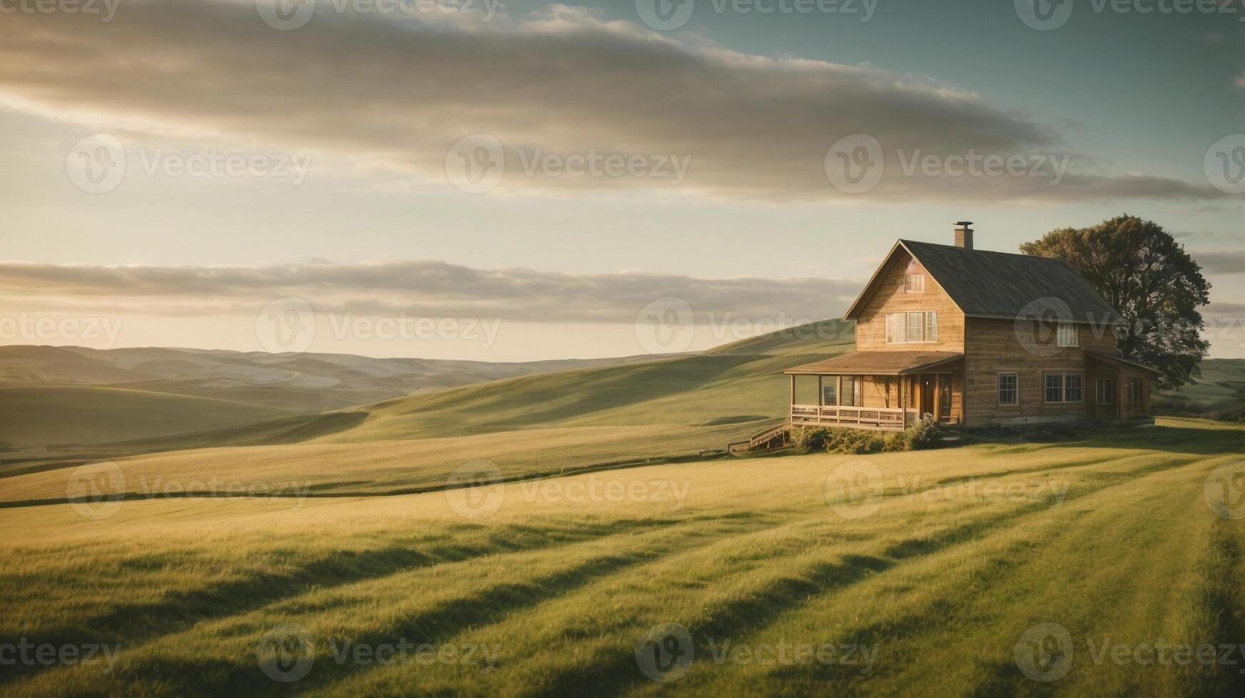 Rural landscape in autumn photo