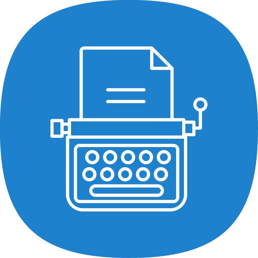 Typewriter Line Curve Icon vector