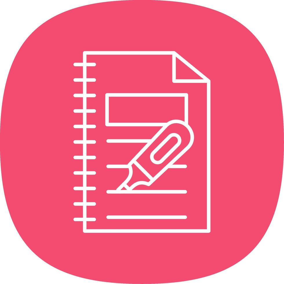Highlighter Line Curve Icon vector