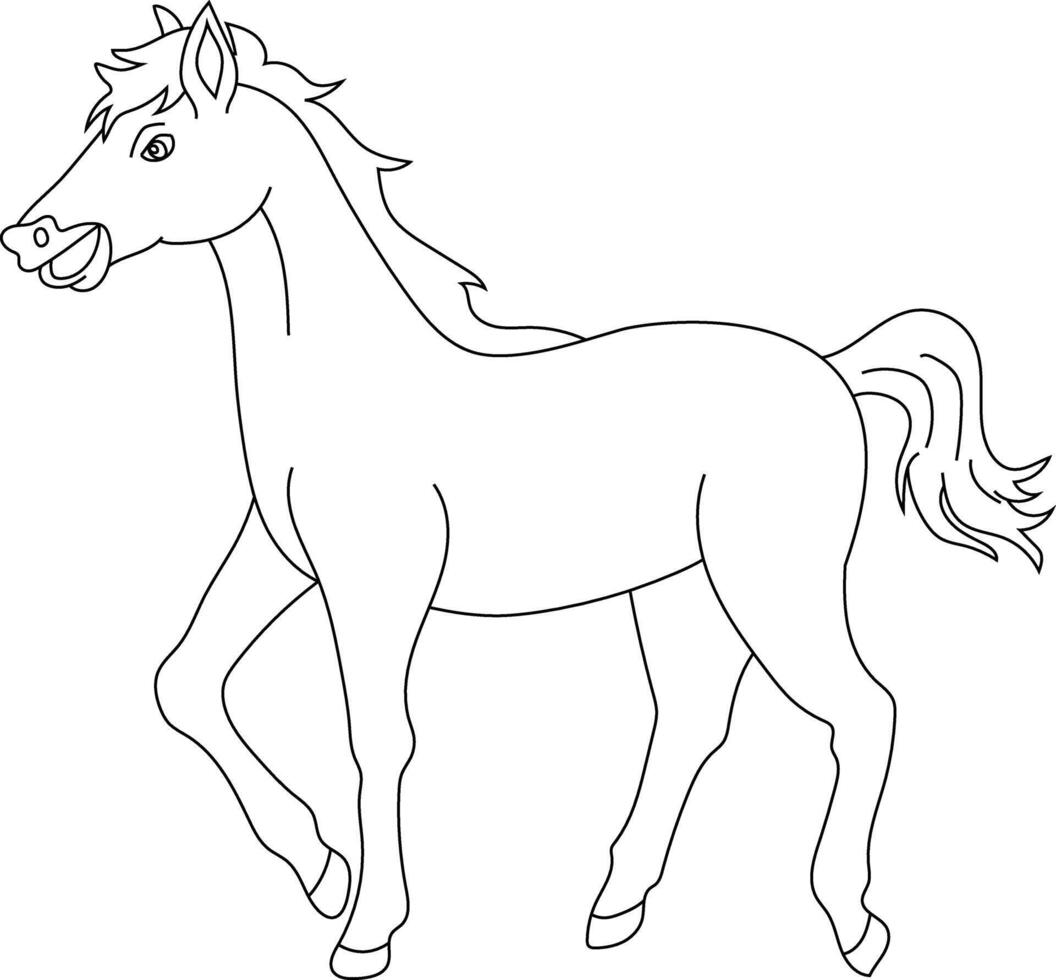 Outline Horse Clipart. Doodle Animals Clipart. Cartoon Wild Animals Clipart for Lovers of Wildlife vector