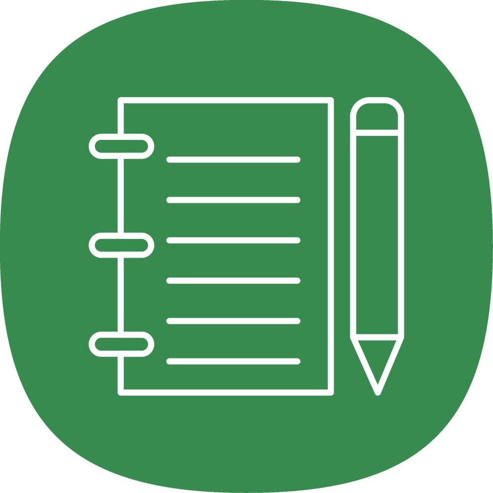 Notebook Line Curve Icon vector
